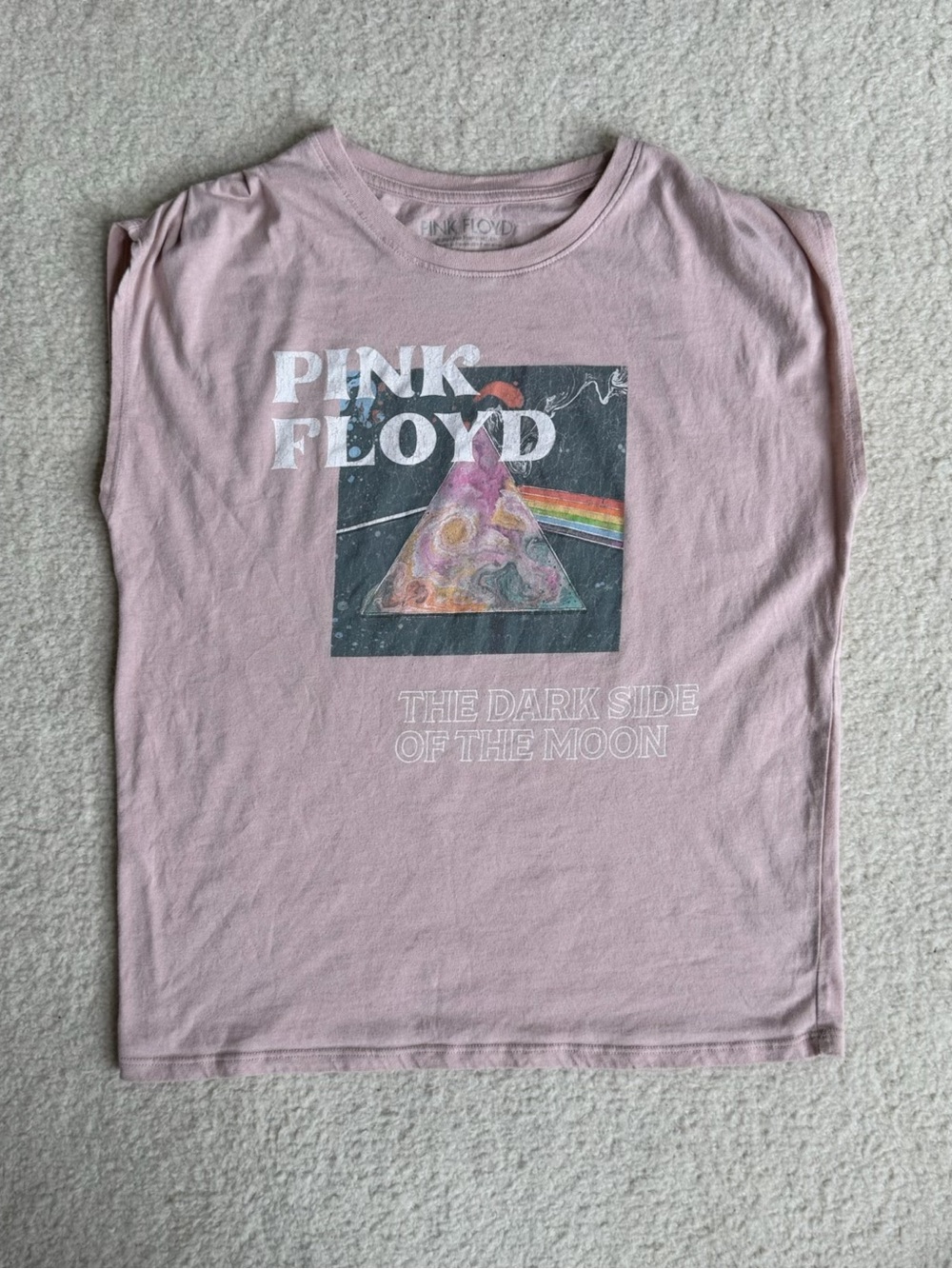 Pink Floyd 'The Dark Side of the Moon' Graphic Tee - Light Pink Kids XL 14-16